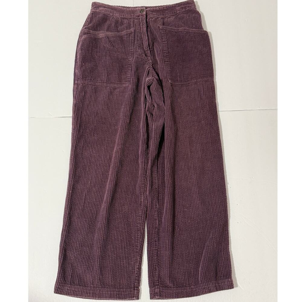 J. Jill Wide Leg Cropped Corduroy Pants, Purple, Size 6P